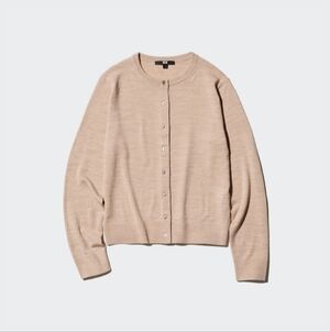 Uniqlo Women's Beige Merino Cardigan - Size Medium - NWOT